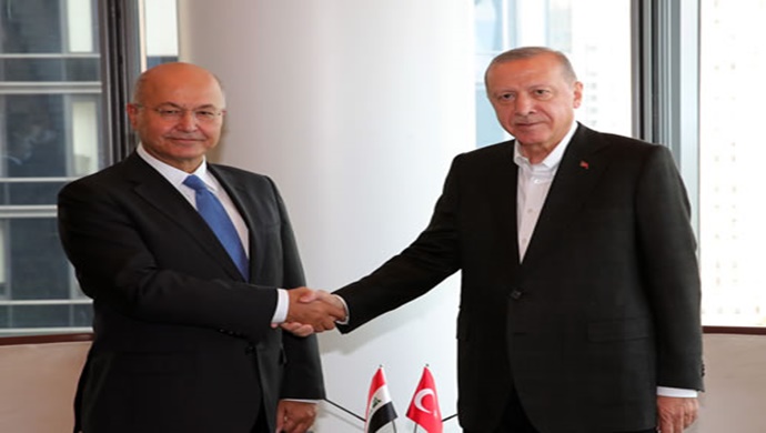 Cumhurbaşkanı Erdoğan, Irak Cumhurbaşkanı Salih ile bir araya geldi