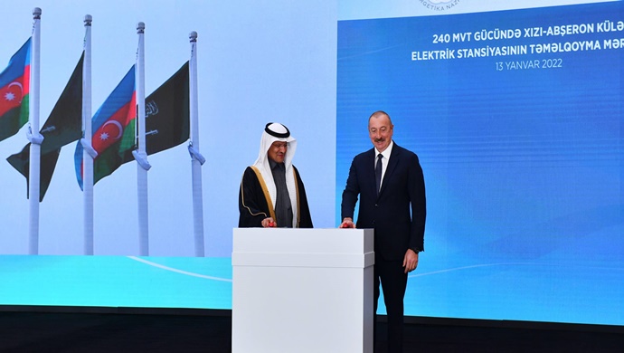 İlham Aliyev, Khizi-Abşeron Rüzgar Santrali’nin temel atma törenine katıldı