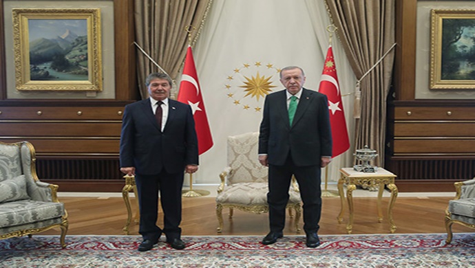 Cumhurbaşkanı Erdoğan, KKTC Başbakanı Üstel’i kabul etti